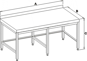 APS 010 - Pracovní stůl bez police (A > 2000 mm)